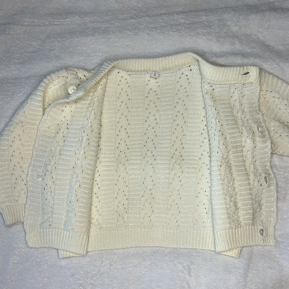 👶🏻Baby Off white Cardigan Made in Mexico Size 2 - Picture 8 of 11